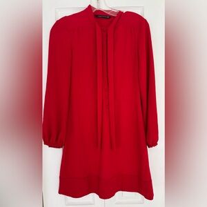 Ann Taylor Red Long Sleeve Dress